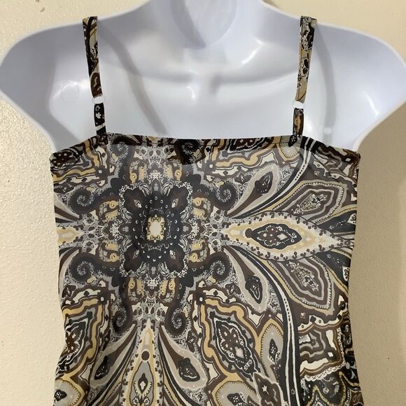 Vintage Y2K Fairycore Fairy Grunge Paisley Asymmetrical Sheer Babydoll Top S - Picture 5 of 8